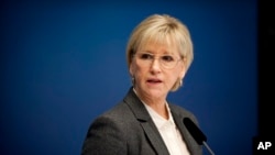 Menteri Luar Negeri Swedia Margot Wallstrom di Rosenbad, Stockholm (Foto: dok).