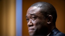 FILE -Wally Adeyemo testifies before the Senate Finance Committee during his confirmation hearing to be Deputy Secretary of the Treasury in Washington, Feb. 23, 2021.