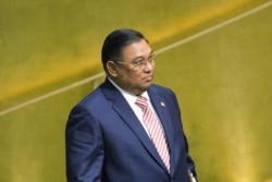 Menlu Myanmar Wunna Maung Lwin di Markas Besar PBB di New York, AS, 2 Oktober 2015. (FOto: dok).