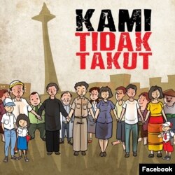 Warga masyarakat memberikan dukungan perlawanan terhadap aksi terorisme di media sosial, sebagai kecaman serangan teror bersenjata dan bom bunuh diri di kafe Starbucks dan pos polisi di jalan MH Thamrin. (Foto: Facebook)