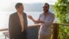 Sekrete d Eta Ameriken Marco Rubio rankontre Prezidan Salavadoryen Nayib Bukele nan rezidans li sou lak Coatepeque, nan peyi Salvado, 3 Fevriye, 2025. 
