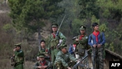  TNLA တအန်း(ပလောင်)တပ်ဖွဲ့ဝင်တချို့(ဓာတ်ပုံ - AFP)