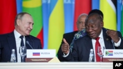 VaVladimir Putin naVaCryril Ramaphosa