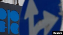 A view of the OPEC logo outside its headquarters in Vienna, Austria, on Nov. 30, 2023. OPEC Secretary-General Haitham Al Ghais sent a letter urging member nations to reject any agreement from the U.N. COP28 climate summit that targets fossil fuels.