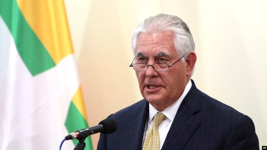 အမေရိကန်နိုင်ငံခြားရေးဝန်ကြီး Rex Tillerson