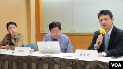 台灣民間智庫中華民國國際關係學會舉辦美中貿易戰座談(美國之音張永泰拍攝)