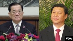 連戰（左） 習近平（右）