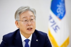 FILE - Gyeonggi Province Governor Lee Jae-myung speaks during an interview with Reuters in Suwon, South Korea, Dec. 16, 2020.