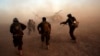 Afghan army commandos train at the Shorab military base in Helmand province, Afghanistan, Aug. 27, 2017. The Taliban attacked the base Friday in a pre-dawn assault. 