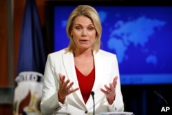 State Department spokeswoman Heather Nauert, shown during a briefing in Washington on Aug. 9, 2017.