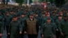 Presiden Venezuela Nicolas Maduro bersama Menhan Vladimir Padrino Lopez dan Penglima Komando Strategis Remigio Ceballos, dalam peresmian pangkalan militer di Caracas, Venezuela, Kamis (2/5). 