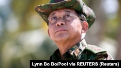 တပ်မတော်ကာကွယ်ရေးဦးစီးချုပ် ဗိုလ်ချုပ်မှူးကြီး မင်းအောင်လှိုင်(ဖေဖော်ဝါရီ ၀၃၊ ၂၀၁၈)