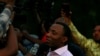 FILE - Prominent Nigerian journalist and activist Omoyele Sowore talks to the media after being released on bail by Nigeria's government, in Abuja, Nigeria, Dec. 24, 2019. 