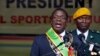 Zimbabwe's President Emmerson Mnangagwa speaks after being sworn in at the presidential inauguration ceremony in the capital Harare, Zimbabwe, Nov. 24, 2017.