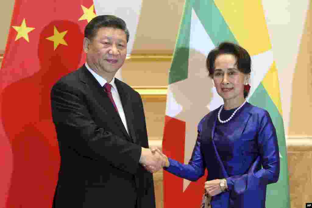 တရုတ်သမ္မတ Xi Jingping နဲ့ နိုင်ငံတော်အတိုင်ပင်ခံ ဒေါ်အောင်ဆန်းစုကြည်တွေ့ဆုံ 