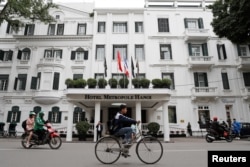 FILE - The Metropole hotel is seen ahead of the North Korea-U.S. summit in Hanoi, Vietnam, Feb. 25, 2019.