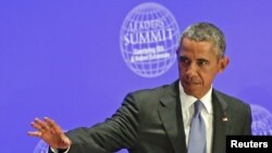 美国总统奥巴马在纽约召开的联合国大会期间主持有关打击伊斯兰国和暴力极端主义的领导人峰会 （2015年9月29日）
