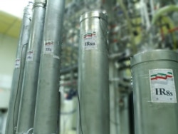 FILE - A handout picture released by Iran, Nov. 4, 2019, shows the atomic enrichment facilities at Nataz nuclear power plant.