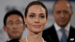 US Actress Angelina Jolie in London, April 11, 2013.