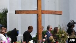 Sahrana Sintije Herd u Metodističkoj episkopalnoj crkvi u Čarlstonu, gde je ubijena uz još osam osoba u masovnom ubistvu 17. juna. 