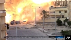 Ledakan di dekat kantor polisi di el-Arish, Sinai yang dilakukan oleh militan pro ISIS Januari lalu (foto: ilustrasi). 
