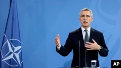 옌스 스톨텐베르그 북대서양조약기구(NATO·나토) 사무총장이 기자회견하고 있다. (자료사진)