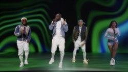The Black Eyed Peas perform during the 2020 MTV VMAs in this screen grab image made available on Aug. 30, 2020. (VIACOM/Handout via Reuters)