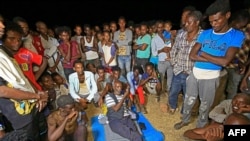 Ethiopian refugees who fled fighting in Tigray province are pictured at the Um Rakuba camp in Sudan's eastern Gedaref province, Nov. 19, 2020.