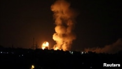 Serangan udara Israel menghantam Jalur Gaza selatan, 20 Juli 2018 lalu. 