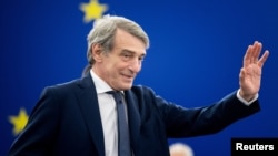 FILE - European Parliament President David Sassoli attends a plenary session at the European Parliament in Strasbourg, France, July 7, 2021.
