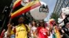 Participants from Uganda, where homosexuality is outlawed, participate in the annual Pride London parade which highlights issues of the gay, lesbian and transgender community, London, June 29, 2013. 