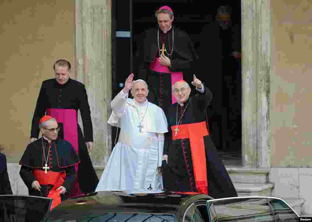 "Before, the pope was selected from Europe, but now it is out of Europe – inside South America. So we have that hope that maybe one day, one time, it will come slowly, slowly until it will reach Africa." Tony Garang, Juba Newly elected Pope Francis waves from the steps of the Santa Maria Maggiore Basilica in Rome, March 14, 2013.