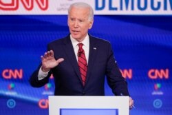 FILE - In this Sunday, March 15, 2020, file photo, former Vice President Joe Biden participates in a Democratic presidential primary debate at CNN Studios in Washington.
