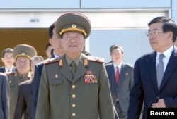 FILE - Choe Ryong Hae (C), director of the General Political Bureau of the Korean People's Army (KPA) of North Korea.