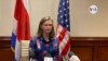 ARCHIVO - La Subsecretaria adjunta de la Oficina de Asuntos del Hemisferio Occidental del Departamento de Estado de Estados Unidos, Emily Mendrala, responde a preguntas de los medios. 