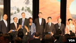 台灣立法院長王金平（左二），美國德州聯邦眾議員強森（左四）（美國之音楊明拍攝）