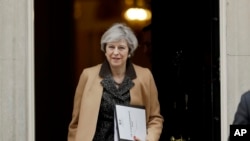 Perdana Menteri Inggris Theresa May di London, 14 Maret 2017. (AP Photo/Matt Dunham)