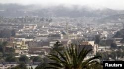 FILE - A general view shows buildings in the central business district of Eritrea's capital, Asmara, Feb. 16, 2016. 