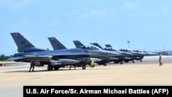 Six U.S. F-16 Fighting Falcons from Aviano Air Base, Italy, arrive at Incirlik Air Base, Turkey, to take part in anti-Islamic State missions, Aug. 9, 2015.