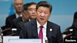 在杭州G20峰会开幕式上讲话的中国国家主席习近平(2016年9月4日)