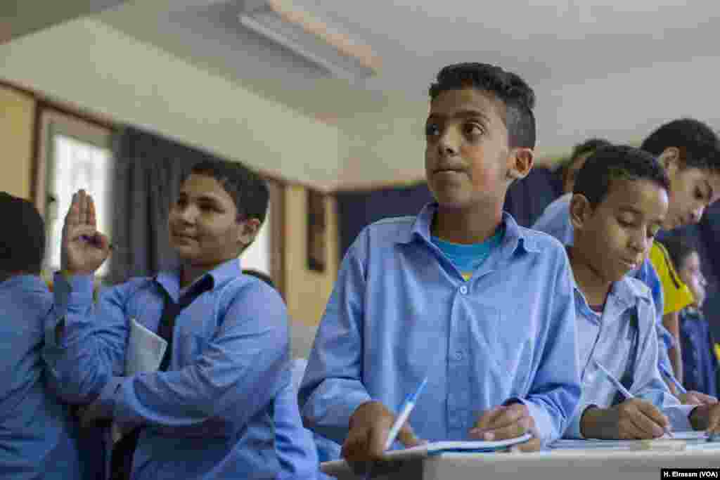 Schools try to help by collecting donations. A school official at Al-Ma’had Aldeany school in central Cairo says, “We try our best for them.”