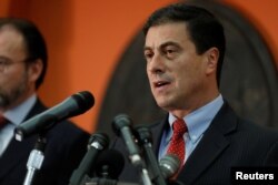 Mexican Ambassador to the United States Geronimo Gutierrez Fernandez speaks at a news conference at the Mexican Embassy in Washington, March 9, 2017.