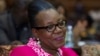 Catherine Samba-Panza smiles after she was elected as Central African Republic's interim president at the national assembly in Bangui, Jan. 20, 2014. 
