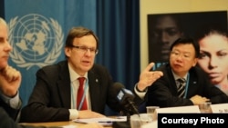 WHO Global TB program director Mario Raviglione (middle), Geneva, March 23, 2017.
