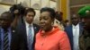 Newly parliamentary-elected interim President of the Central African Republic Catherine Samba-Panza walks into the National Assembly prior to her swearing-in ceremony in the capital Bangui, Jan. 23, 2014.