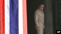 PM Thailand Prayuth Chan-o-cha tiba di rumah kepemerintahan di Bangkok, Thailand Senin (8/8).