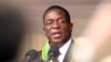 FILE - Emmerson Mnangagwa speaks after being sworn in as Zimbabwe's president in Harare, Zimbabwe, Nov. 24, 2017. 