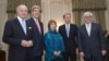 From left, French Foreign Minister Laurent Fabius, U.S. Secretary of State John Kerry, former E.U. Foreign Policy Chief Catherine Ashton, British Foreign Secretary Philip Hammond and German Foreign Minister Frank-Walter Steinmeier in Vienna, Austria, Nov. 23, 2014.
