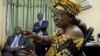 Opposition presidential candidate Julius Maada Bio of the Sierra Leone People's Party and his running mate Kadi Sesay (r) at SLPP party headquarters in Freetown, Sierra Leone, Nov. 20, 2012. 