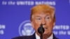 Presiden AS Donald Trump dalam konferensi pers di Markas Besar PBB di New York, 25 September 2019.